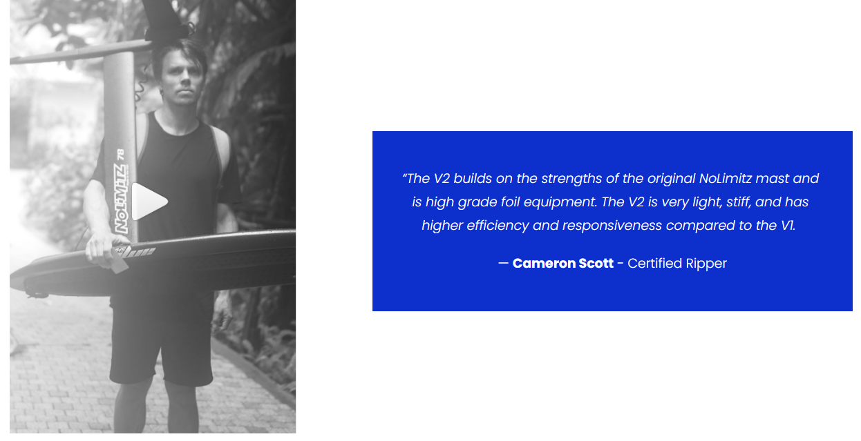 破格‼️NO LIMITZ V2 78&code foil 850S & 770R NoLimitz Foil Masts - V2 and More at Hydrofoil Store UK